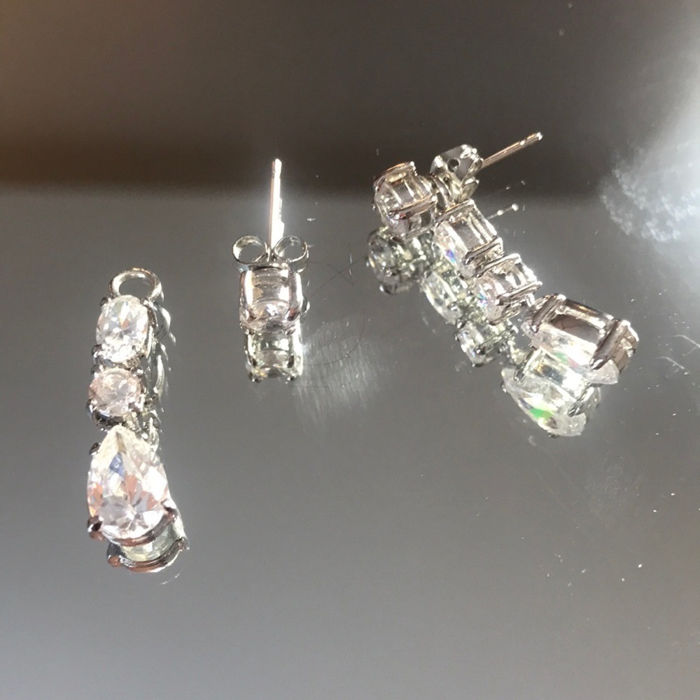 Vintage Double Duty -  Flaming Hot Sparkling Earrings NWOT